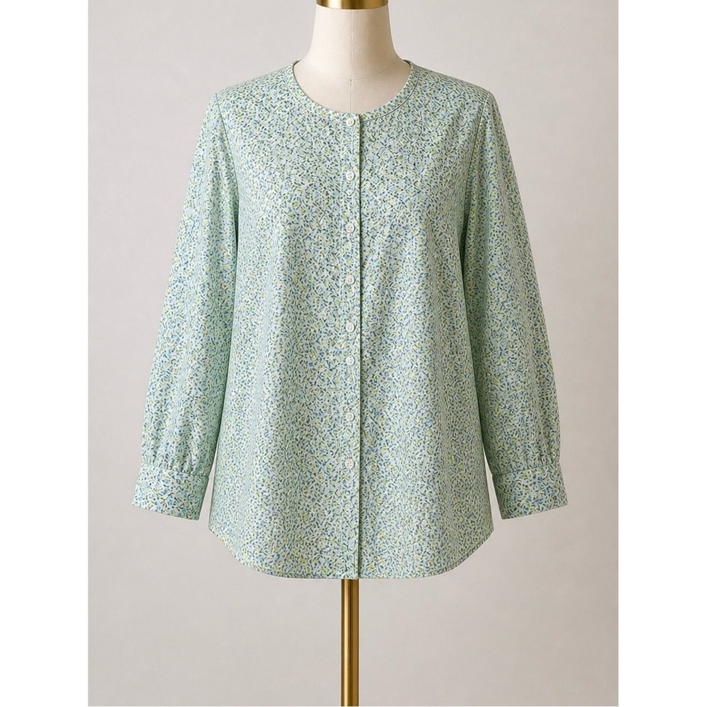 DULUTH TRADING Wrinklefighter Button Up Tunic Shirt Floral Casual Workwear 2X